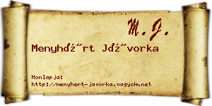 Menyhért Jávorka névjegykártya